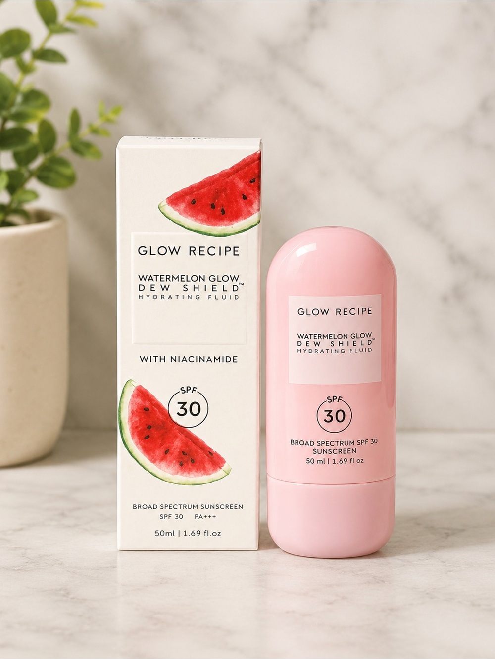✨NIB Glow Recipe Watermelon Glow Dew Shield SPF 30 Hydrating Fluid✨ EXP 1/2027